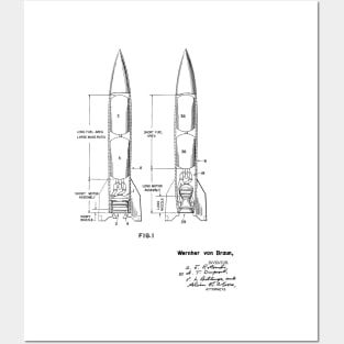 Rocket-Propelled Missile Vintage Patent Hand Drawing Posters and Art